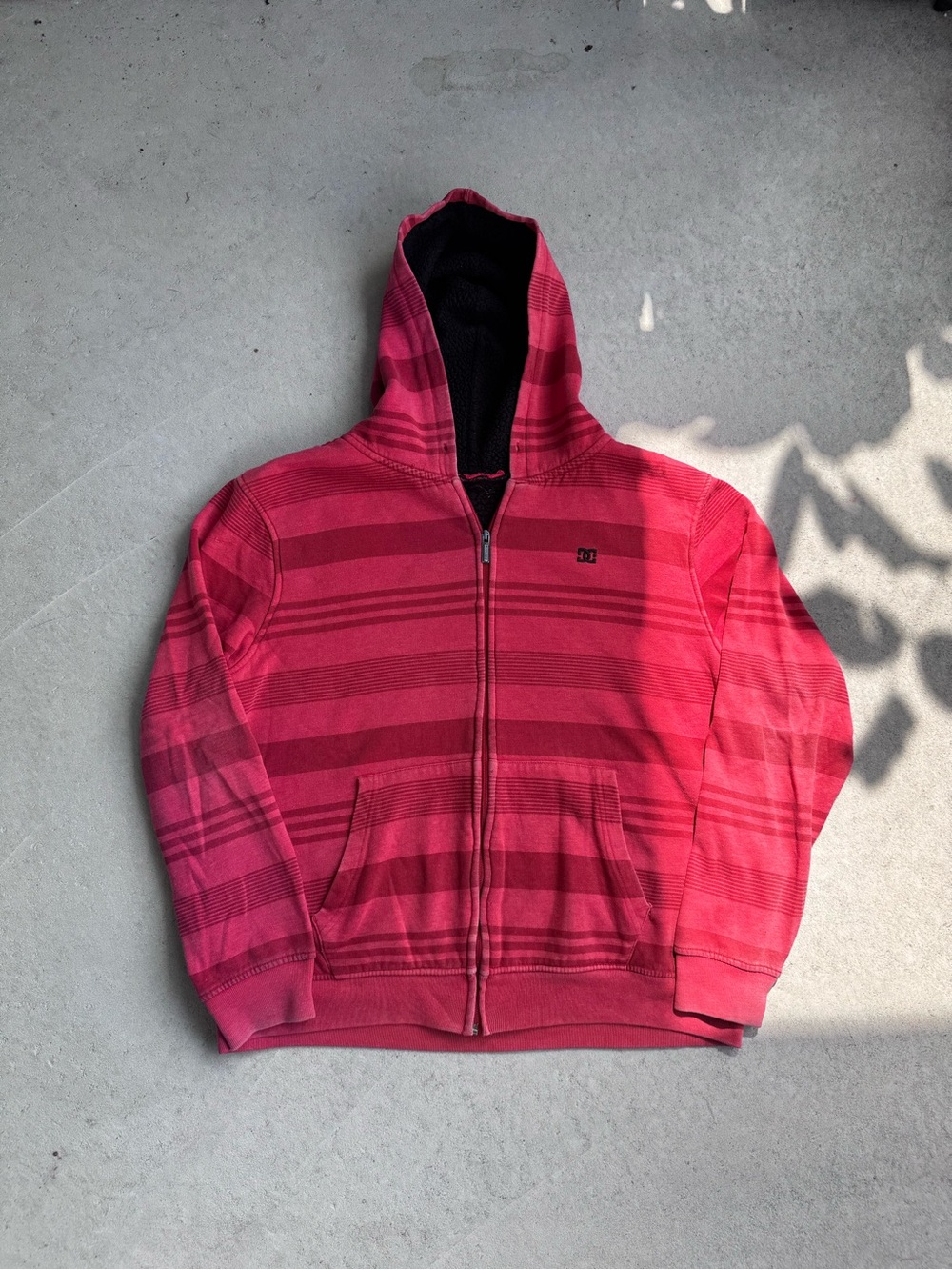 DC Men’s Zip Hoodie - Pink Striped